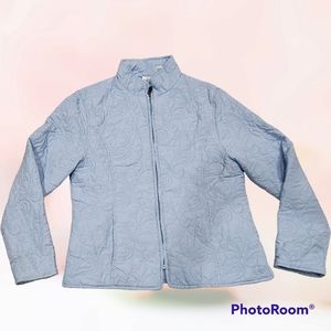 High fever light blue quilted jacket with pockets women's size Large